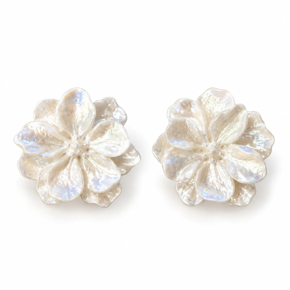 Button cover bloem - gardenia wit
