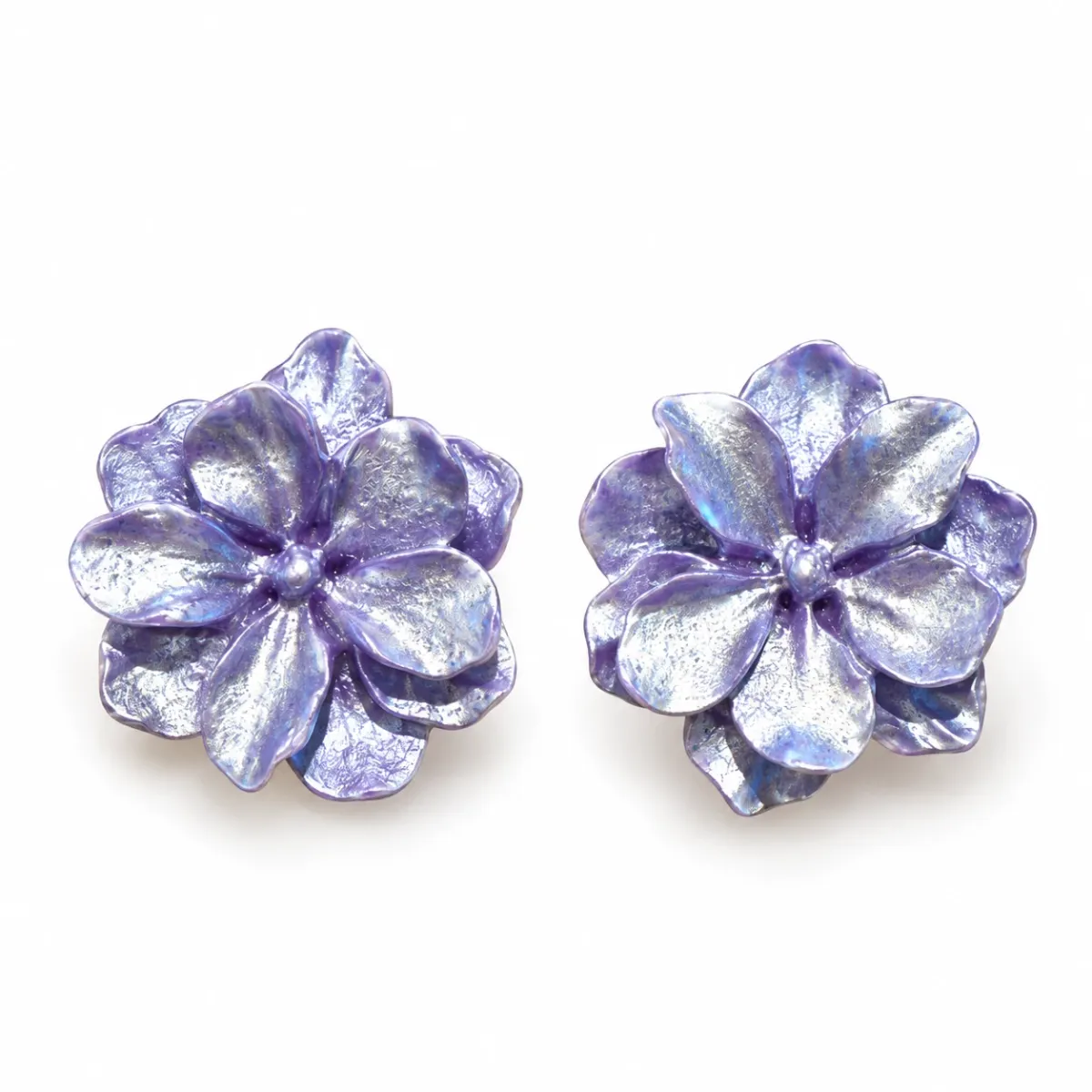 Button cover bloem - gardenia paars
