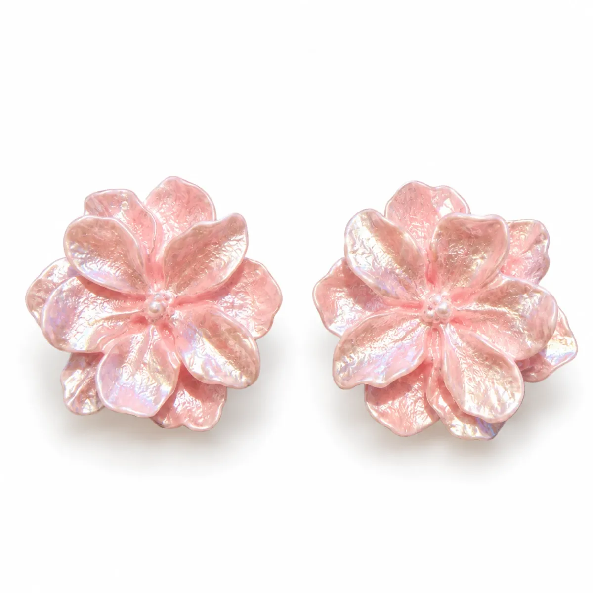Button cover bloem - gardenia roze