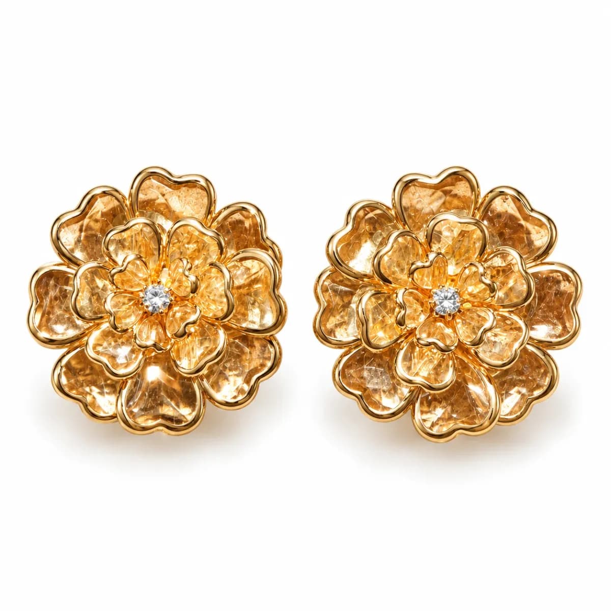 Button cover bloem - camellia transparant