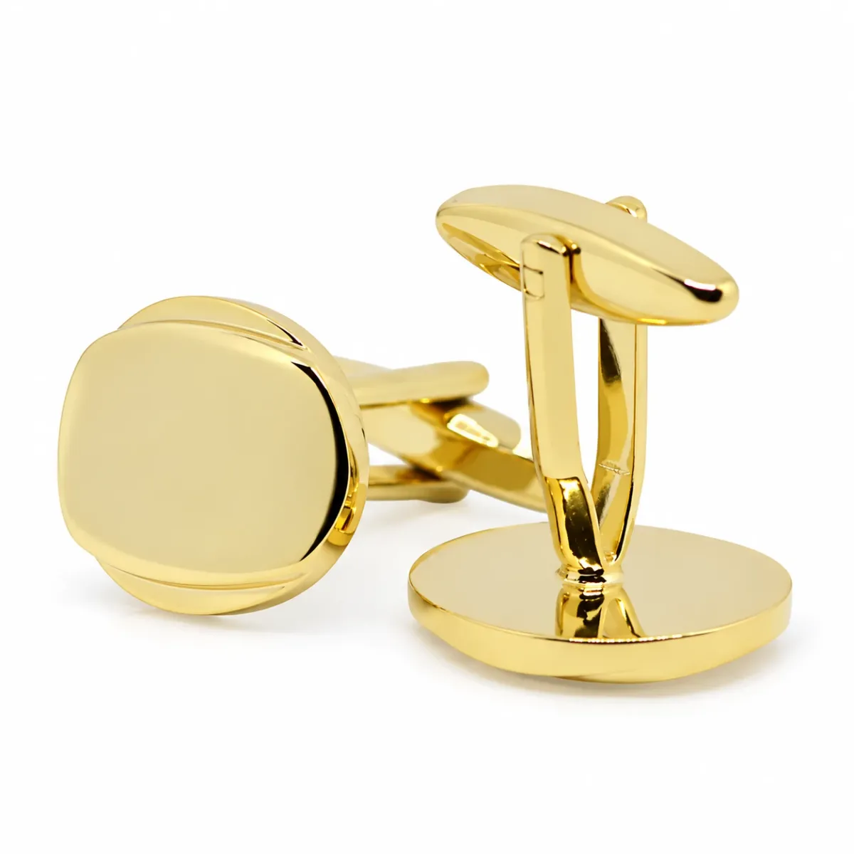 Ovale gouden manchetknoop – klassieke stijl