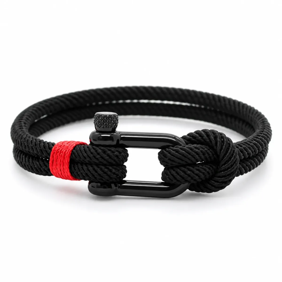 Scheepstouw armband – zwart