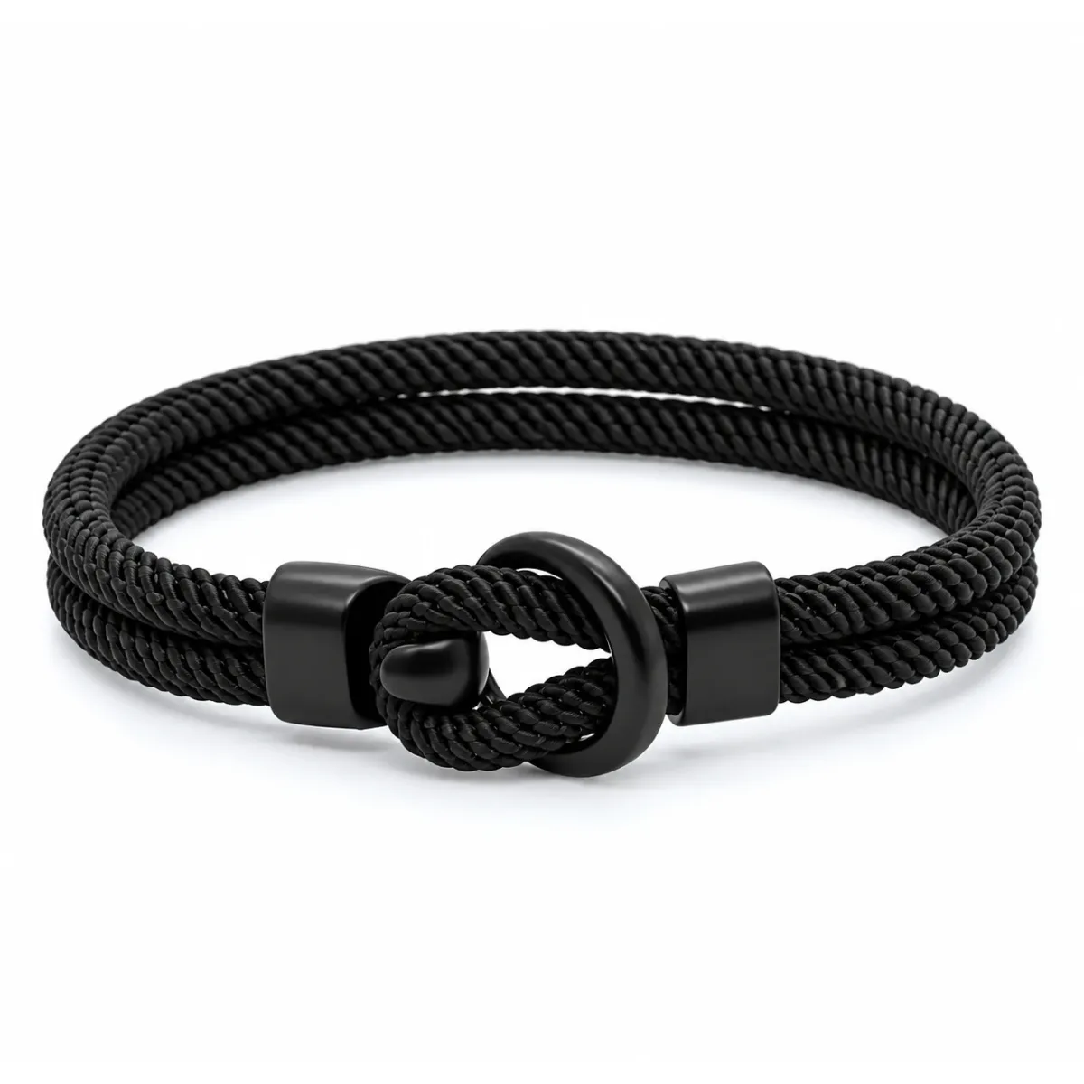 Heren armband touw - zwart