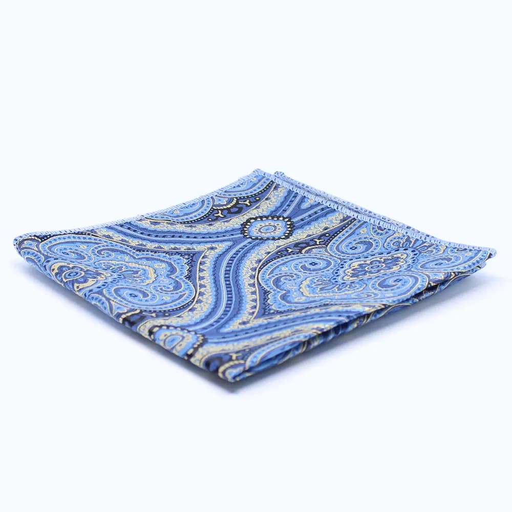 Pochet - donkerblauw met oosters patroon 23x23 cm