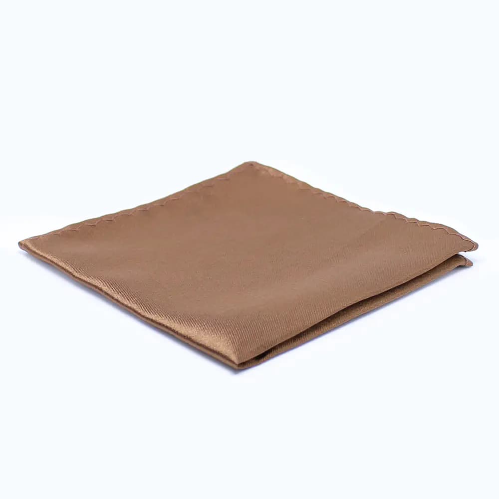 Satijnen pochet - bruin 20x20 cm