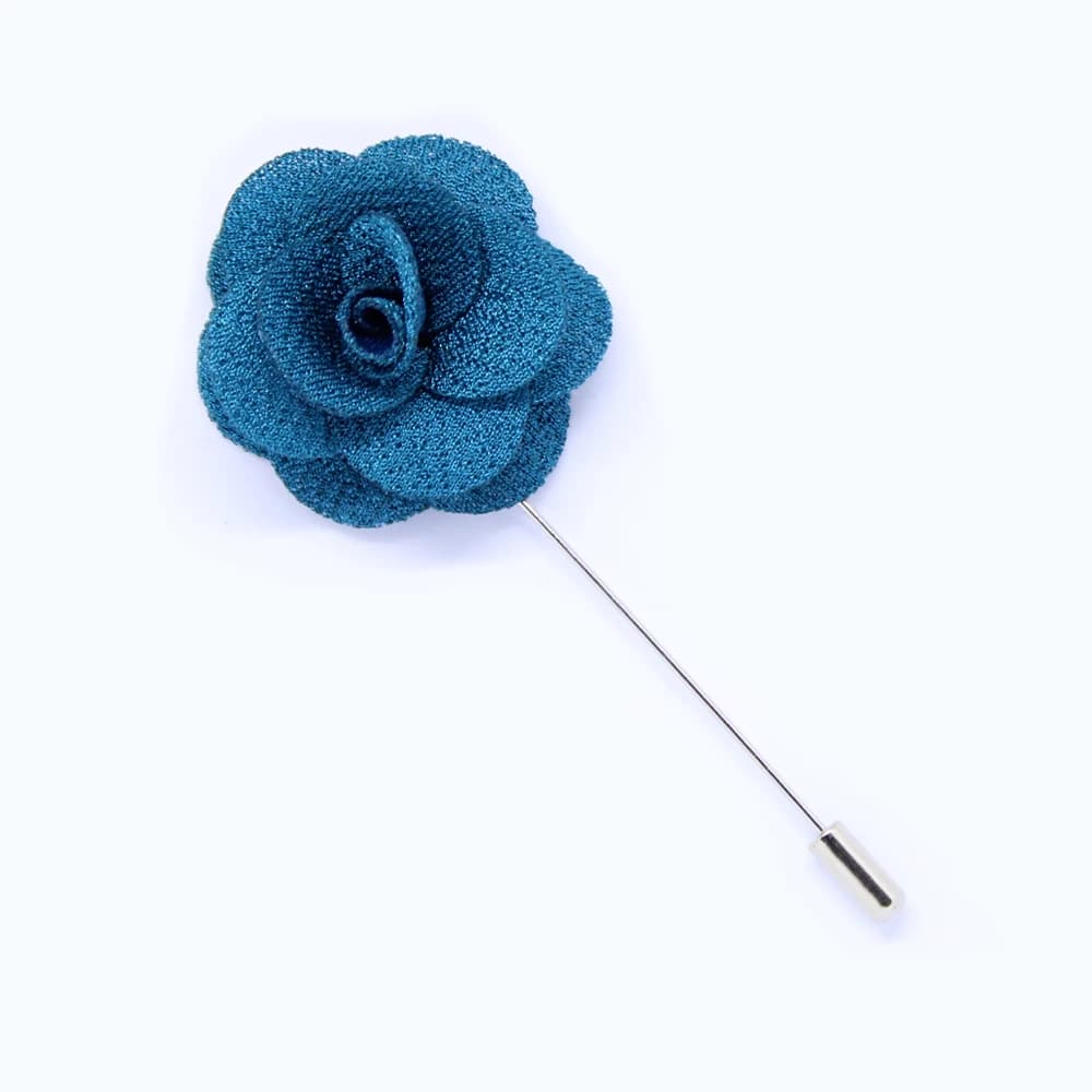 Reversspeld - stoffen bloem azuurblauw