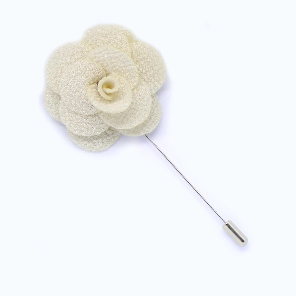 Reversspeld - stoffen bloem creme