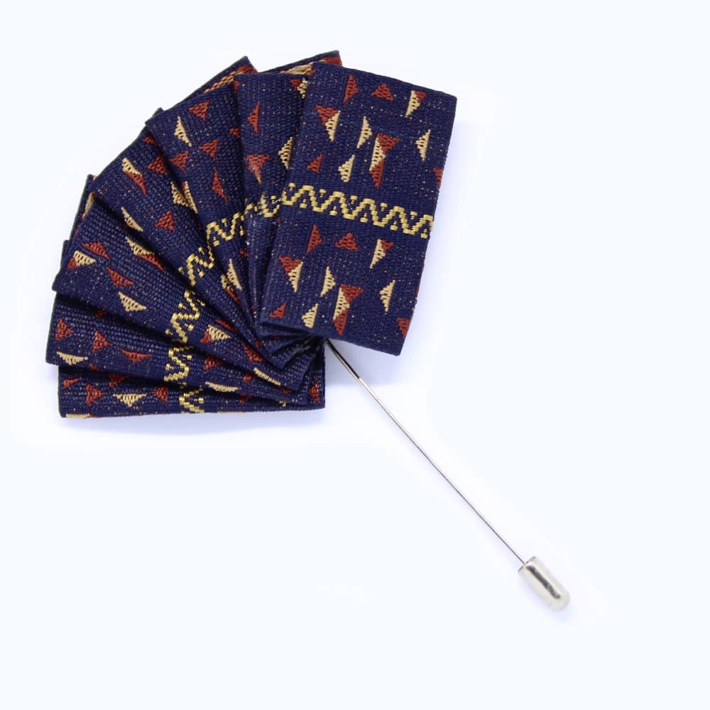 Pochet / reversspeld - blauw met rood en goud