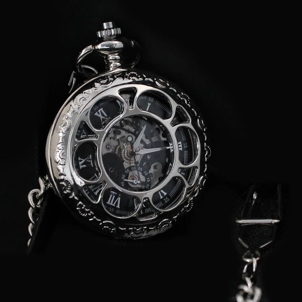 Zilverkleurige zakhorloge met ketting - Dumbledore