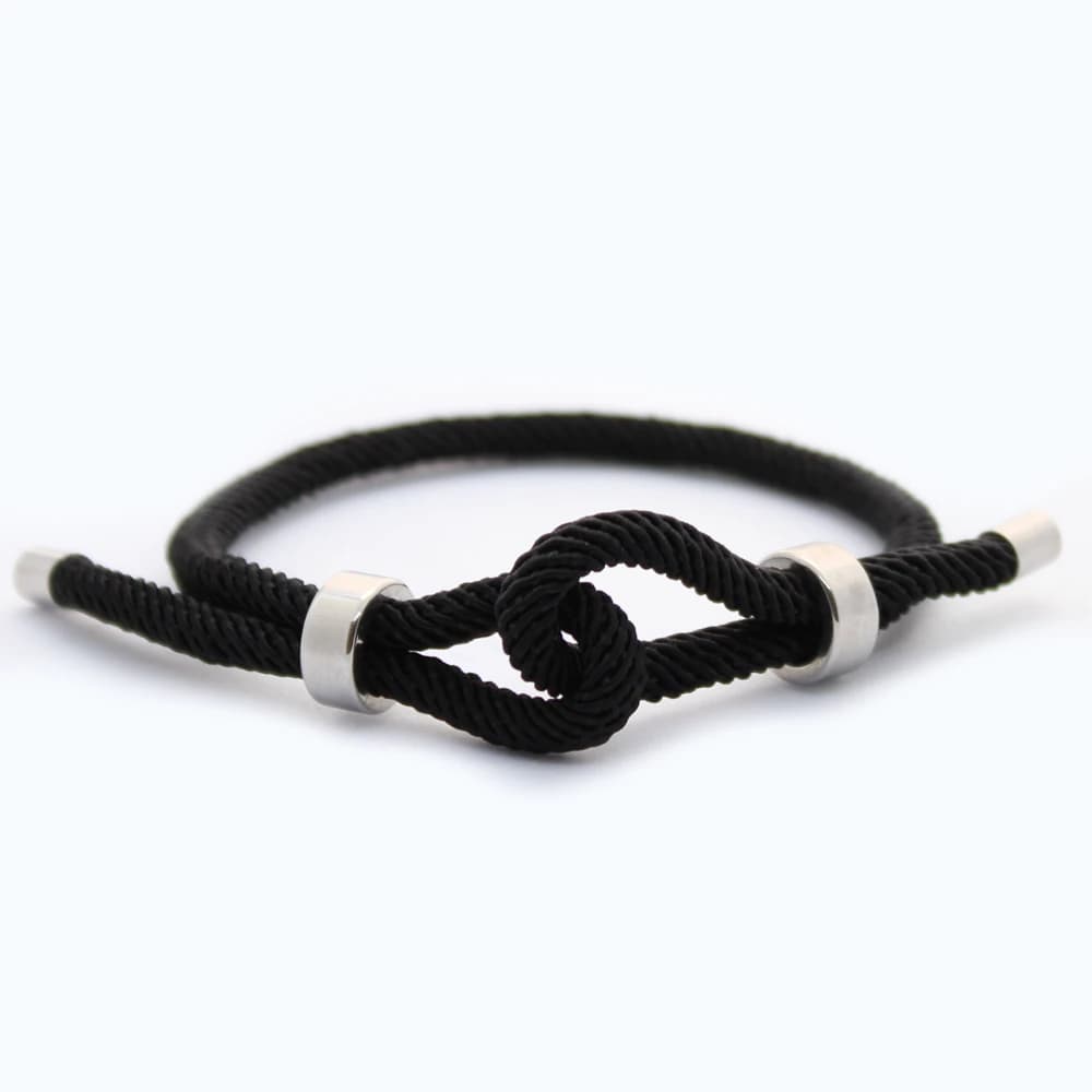 Heren armband touw - infinity knoop - zwart