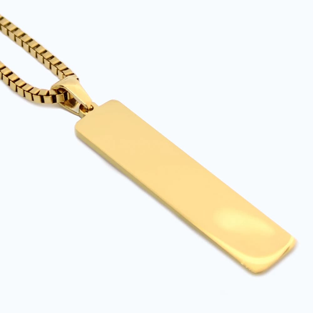 Goudkleurige dogtag herenketting smal - 60 cm
