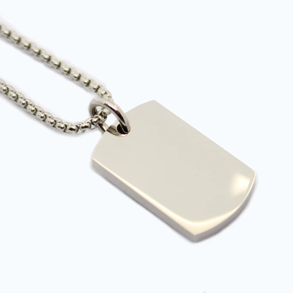 Zilverkleurige dogtag heren