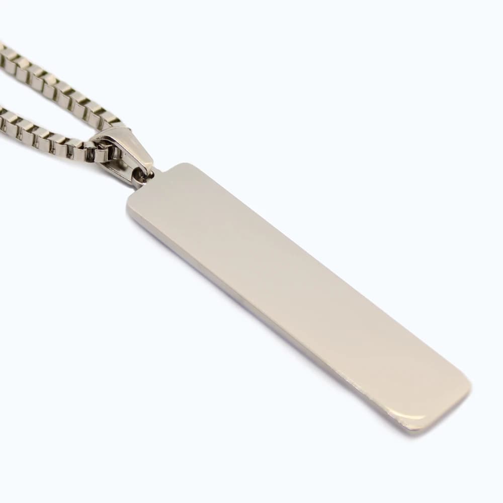 Zilverkleurige dogtag herenketting smal - 60 cm