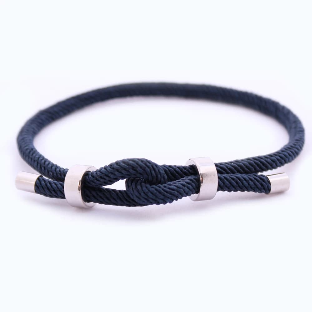 Heren armband touw – infinity knoop – blauw