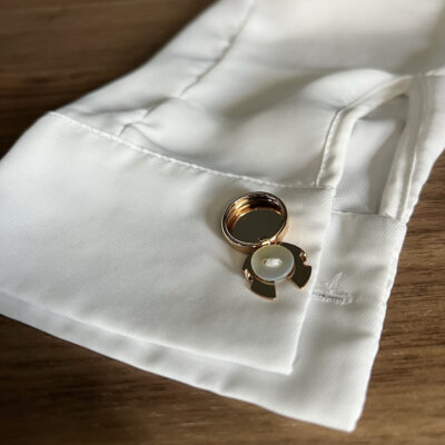Button cover manchetknoop – rose goud - open