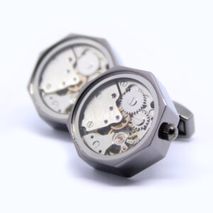 Manchetknoop horloge (uurwerk) mechanisme – donker grijs