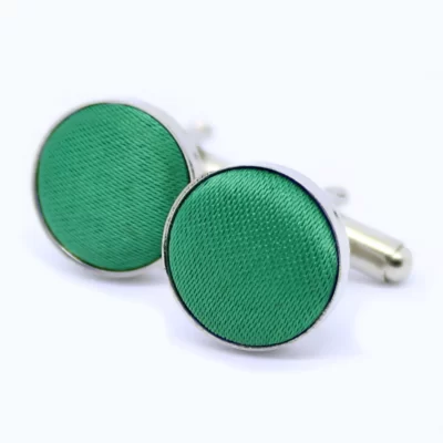 ronde stoffen manchetknopen - groen