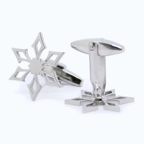 Kerst manchetknopen – zilveren sneeuwvlok