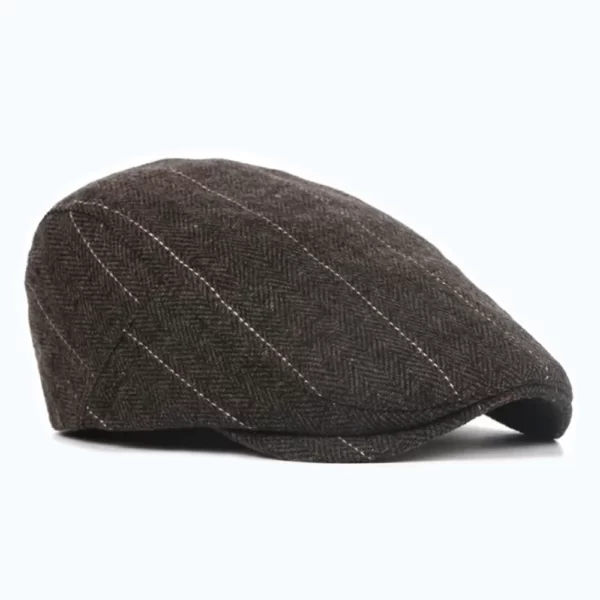 Flat cap - vintage donker grijs gestreept