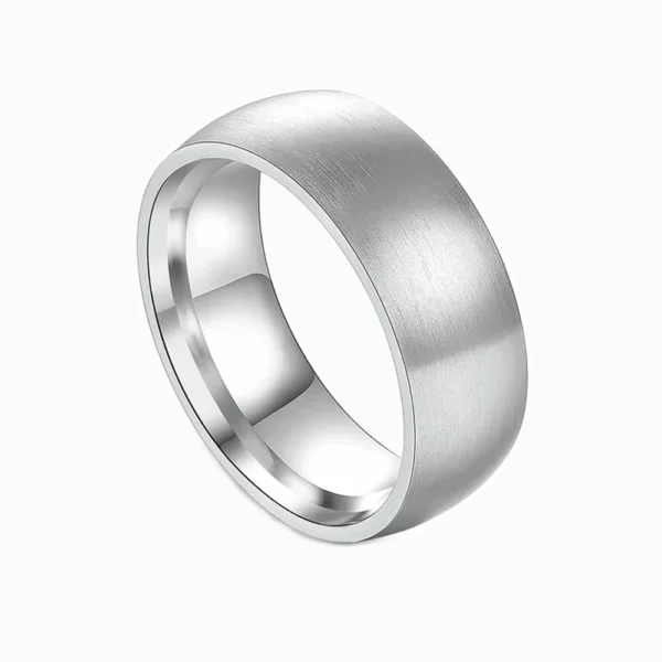 Zilverkleurige titanium mannen ring - 8 mm
