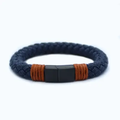 Heren armband touw - tros - navy